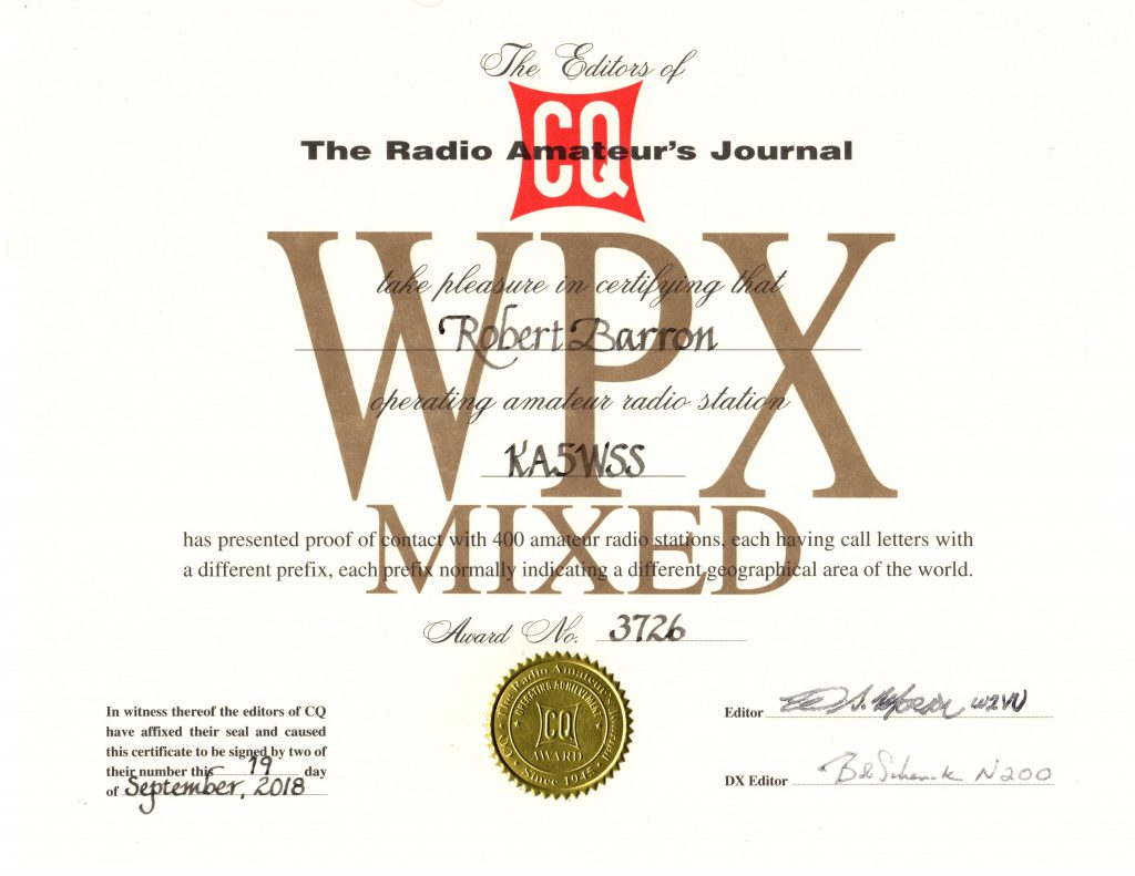 WPX Mixed Award